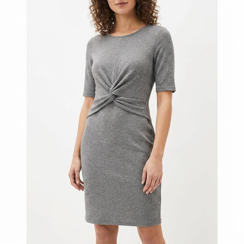 Phase Eight Gray Sheath Knee Length Dress Women Size 14